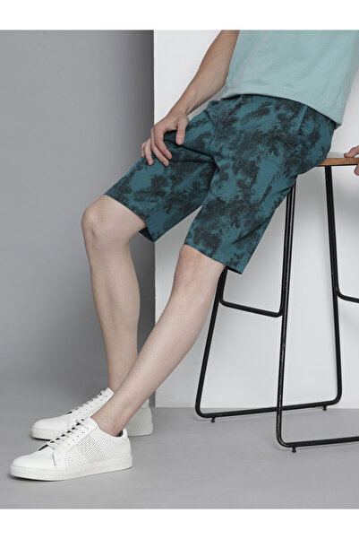 The Indian Garage Co By Styli Men Blue Slim Fit Printed Shorts