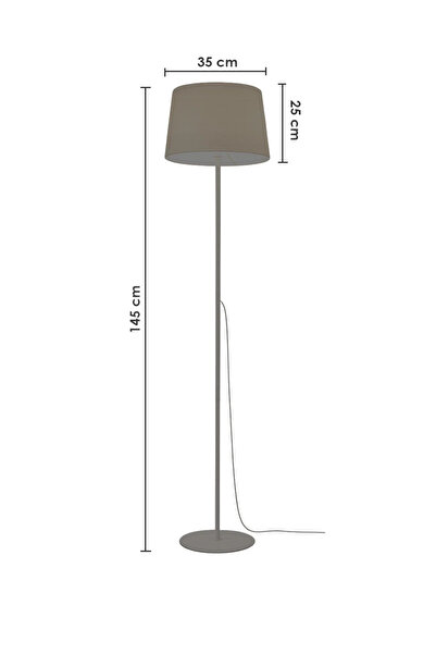 Ultra Home Aqua Model Sarı Metal Ayaklı Bohem Lambader Kumaş Başlıklı Salon Yatak Odası Köşe Aydınlatma