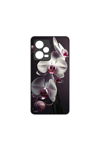 bestcase Тънък стъклен калъф, съвместим с Xiaomi Redmi Note 12 5G, Бяла орхид...