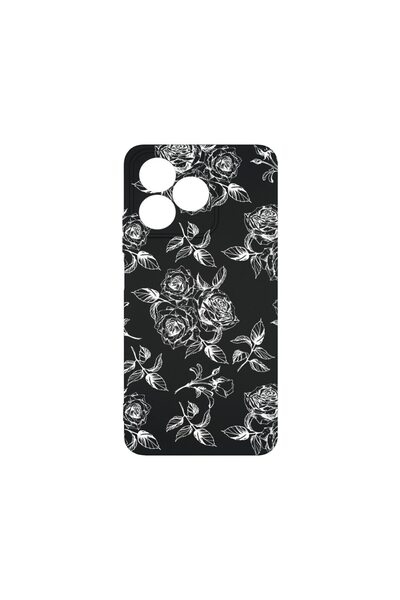 bestcase ¬Æ Husa Premium Silicon, Compatibila Cu Xiaomi Redmi 13, Black Roses...