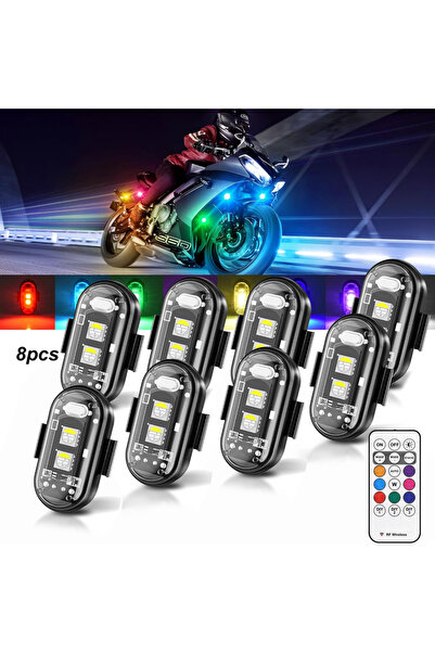 Choice 8pcs 2/4/6/8 pcs LED Aircraft Strobe Lights Remote Control 8 Colors An...