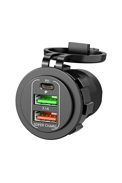 choice2 1PD 2USB Car Universal Modified Car Charger Pd3.0 Qc3.0 Pd30W 3.1A Fa...