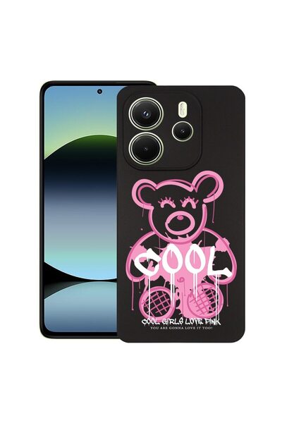 bestcase ¬Æ Husa pentru Xiaomi Redmi Note 14, Teddy Bear Cool Pink, Slim Sili...