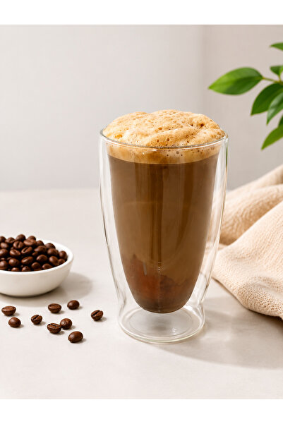 ARVALE Velmora 450 ml Double-Walled Glass Cup – Hot & Cold Beverage Presentat...