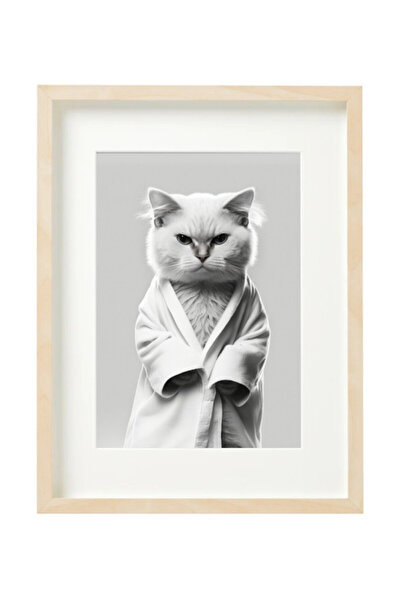 Boomah Accessories Cat in Bathrope , Bathroom Wall Art, Nursery Poster with F...