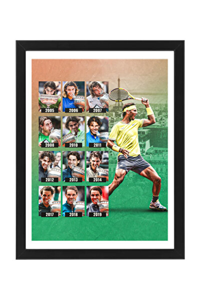 Boomah Accessories Rafael Nadal Tennis Poster with Frame 30x40cm