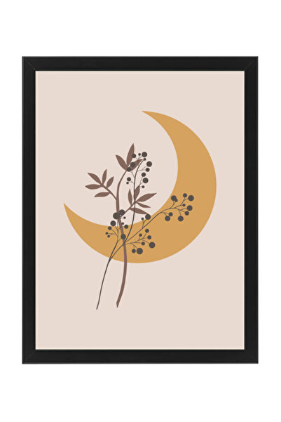 Boomah Accessories Floral Moon, Mid Century Modern Art Boho Décor Poster with...