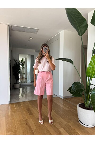MERVE AKSOY Pucca Şehir Boy Şort - Pembe