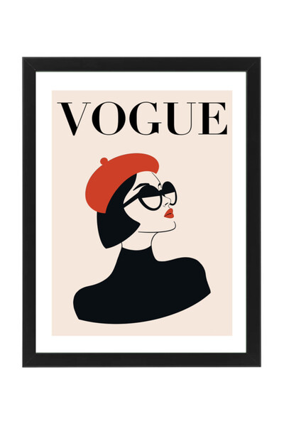 Boomah Accessories Vogue Fashion Girl Design Abstract Wall Art Poster with Fr...