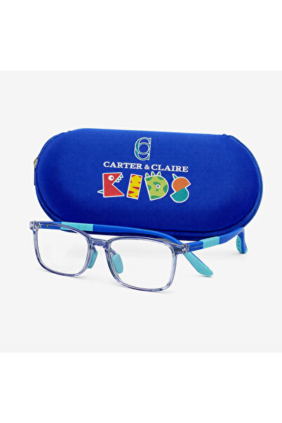 CARTER & CLAIRE Clear Blue Kids' Square Glasses