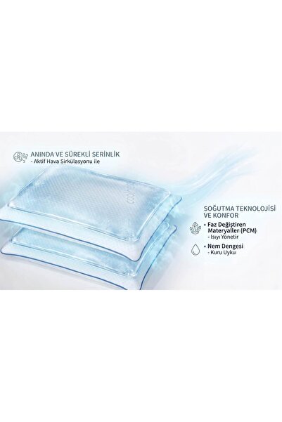 YONCA SLEEP ViscoCooling Hafızalı Soğuk Visco Yastık 60x40 cm Beyaz