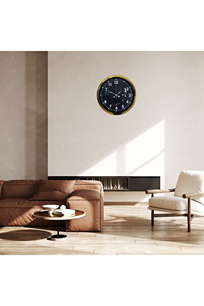 Leyaton Gold Republic Heritage 36 cm Metal Wall Clock Lwlhm-Ytrs345