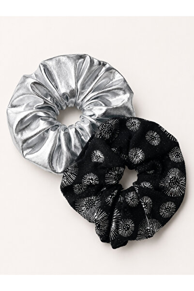 Melff Ženski elastični set od 2 šarene tkanine za bagel scrunchie kopču