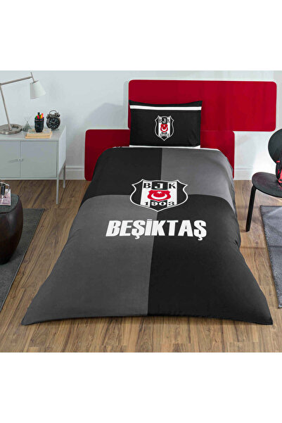 Taç Set de lenjerie de pat individuală din bumbac, licențiat Beşiktaş Efsane