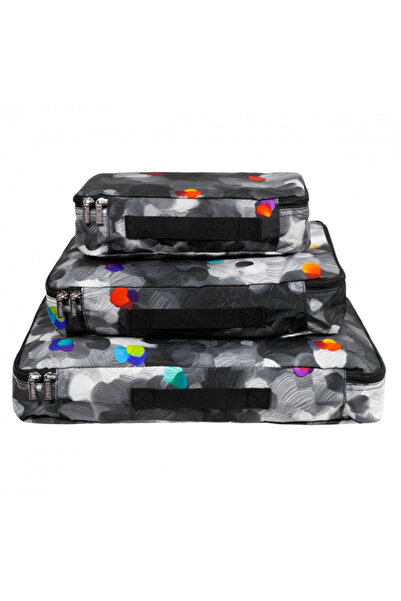 Pylones 3'lü Seyahat Çantası Seti - Travel Organizer - Black Palette