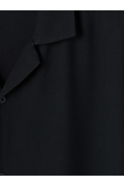 LC Waikiki Black Comfortable Fit Resort Collar Men's Shirt
