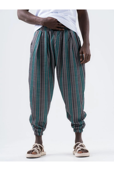 FıttingRoom Elastic Waist Pleated Patterned Half-Shalwar