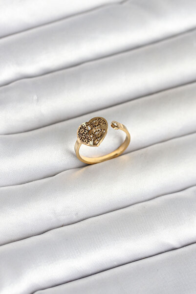 Generic Brand 316L Steel Gold Color Heart Model Women's Ring 5886 Rings and C...