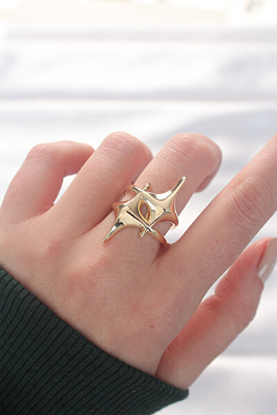 Generic Brand Stylish Star Model Gold Color Adjustable Ring 5886