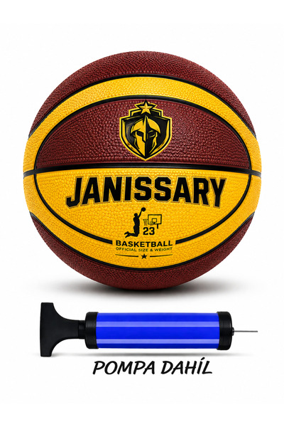 Janissary Profesyonel Basketbol Topu + Pompa Dahil | Kaymaz Yüzeyli Dayanıklı...