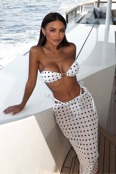 Bikini Mayokini Dünyası Alyana Brazilian Bikini Triple Set - White