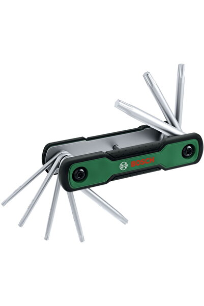 Bosch Set de chei Torx pliabile 8-în-1, 1600A039L8, Verde-Negru