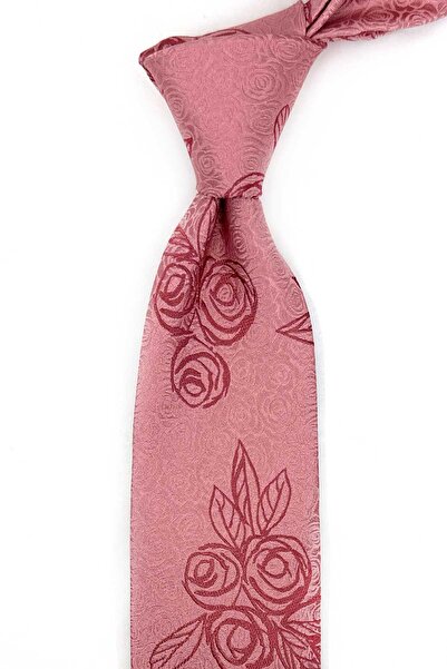 Kravatkolik Dried Rose Motif Silk Tie İk2378