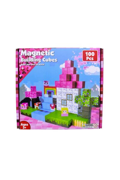 JPT Set de cuburi magnetice de construcție Casa Prințeselor 100 de piese