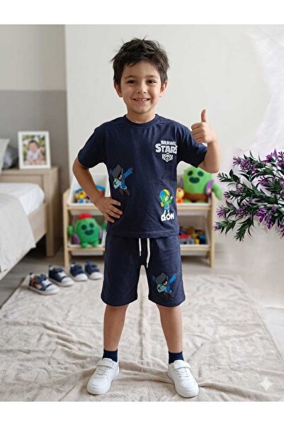 DİĞER1111 Boy's Top and Bottom Shorts Set