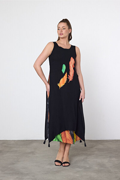 SCHIK Women's Summer Loose Sleeveless Casual Printed Dress
