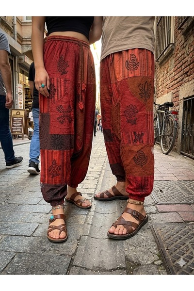 AYASOFYA OTANTIK Unisex Nepalese Ethnic Authentic Casual Bohemian Shalwar wit...