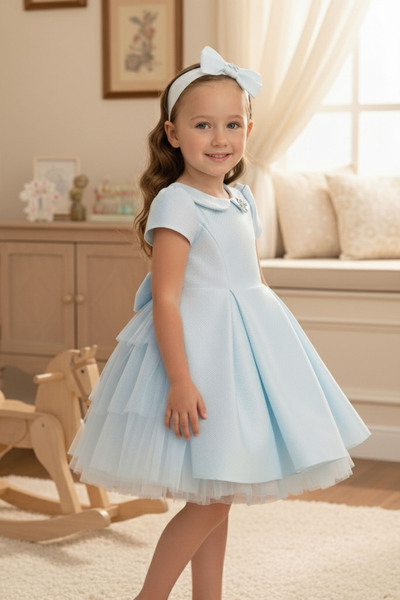 Alesayi_kids العيسائي للاطفال| فستان عيد مع طوق من 6 الى 24 شهر
