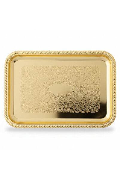 Germax Original Germax Gold Rectangle Serving Tray 22×15 cm – Ornate Engraved...