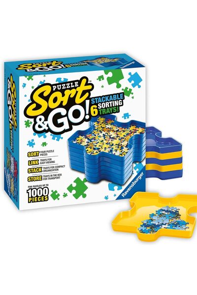 RAVENSBURGER Sort and Go Jigsaw Puzzle Accessory - Sturdy Plastic Sorting Tra...