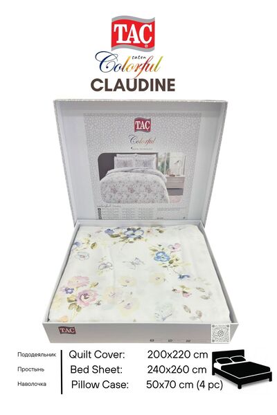 Taç CLAUDINE DIJITAL SATEN CIFT KISILIK NEVRESIM TAKIMI