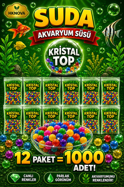 hknova 6 PAKET 500 ADET Akvaryum suda büyüyen süsü kristal top