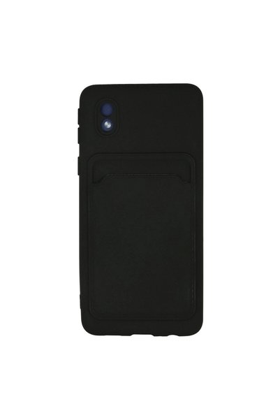 OEM Samsung Galaxy A01 Core Case Kelvin Silicone with Business Card - Black
