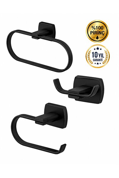 OSSO BANYO Marina Series Chrome Brass Bathroom Accessory Set Towel Holder Rac...