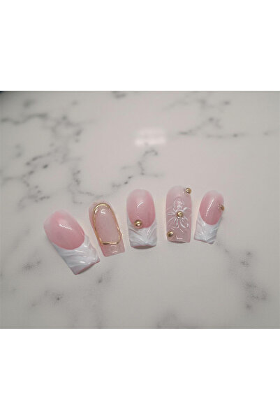 Store Takma Tırnak - Golden Petal French 10’lu B BEDEN
