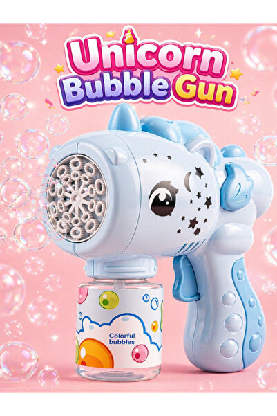 a v d a Unicorn Bubble Gun Işıklı Ve Pilli Otomatik Baloncuk Köpük Tabancası