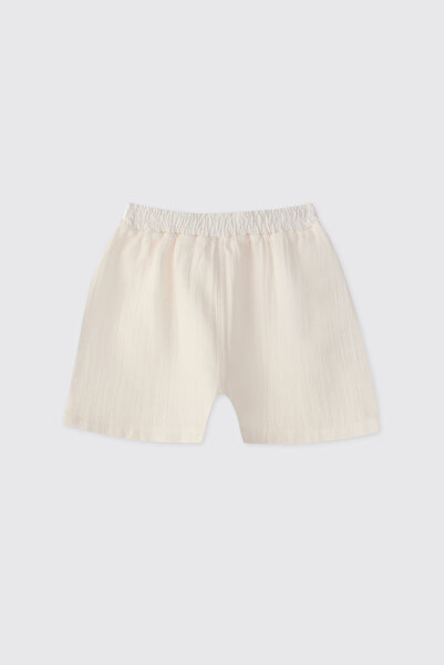 Panço Newborn White Muslin Shorts