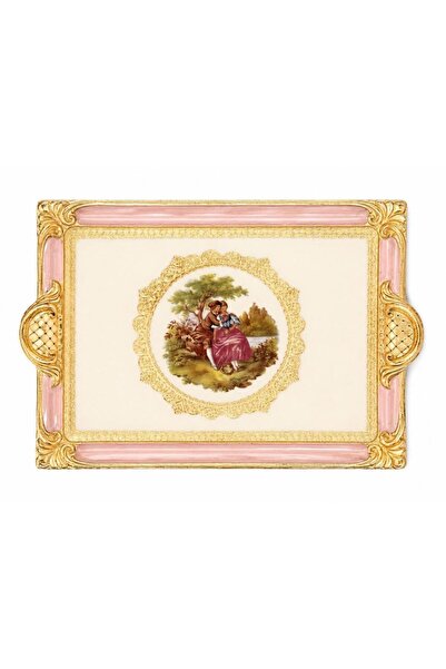 L&M FLORENCE ART L&M 241/Gjr-3 Rosewood Pink Tray 40X26 cm
