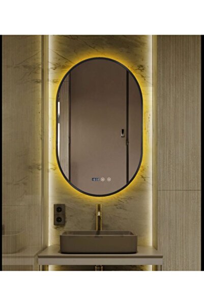 SANITEXPERT Oglindă Baie LED, 50x80cm, Ramă Neagră, Senzor Touch, Dezaburire,...