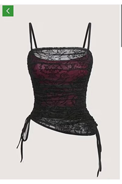 ARS Butik Vintage Lace Detailed Transparent Strap Bodysuit
