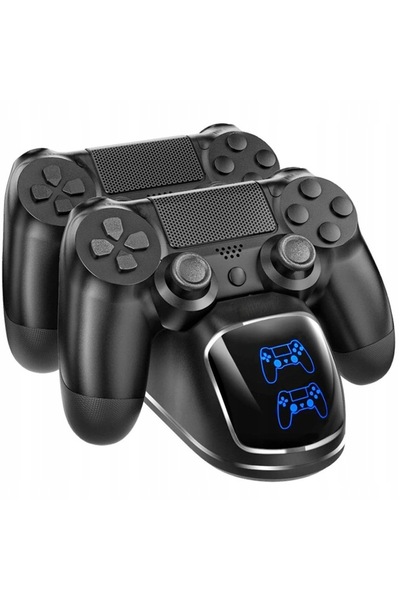 verk group Stație de încărcare dublă pentru controlere PS4 – USB cu fir, Negru