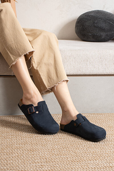 JAGEN SHOES Varkon Unisex Hakiki Deri Terlik Doğal Mantar Tabanlı Anatomik ar...