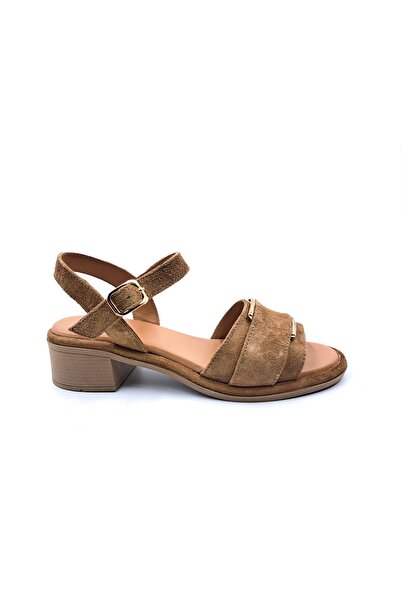 RACHELMILANO Rachel Genuine Suede Leather Low Heeled Women's Camel Beige Sued...