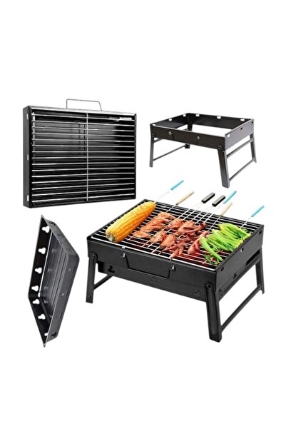 CASA JOY Grătar pliabil 35 x 27 x 20 cm cu cărbuni, model tip valiză metalică...