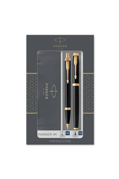 Parker IM Duo GT Dolma Kalem + Tükenmez Kalem 2'li Set Parlak Siyah - Altın