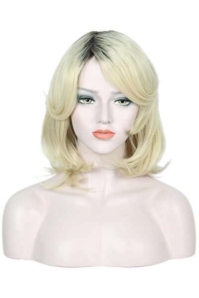 Linfairy Perucă scurtă pentru femei, pentru costum de Halloween sau cosplay (...